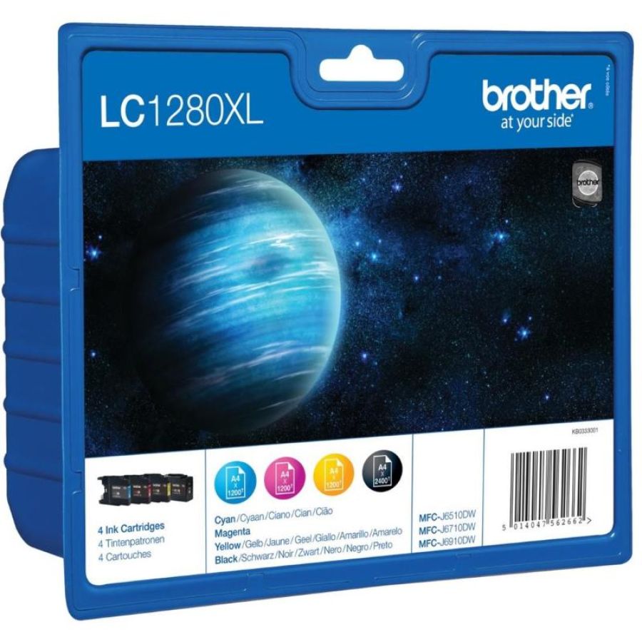 Brother lc-1280xlvalbpdr cartuccia d\`inchiostro 4 pz originale resa elevata (xl) nero, ciano, magenta, giallo