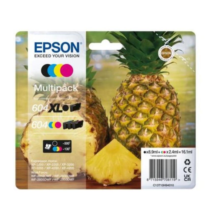 Epson 604xl cartuccia d\`inchiostro 4 pz originale resa elevata (xl) nero, ciano, magenta, giallo