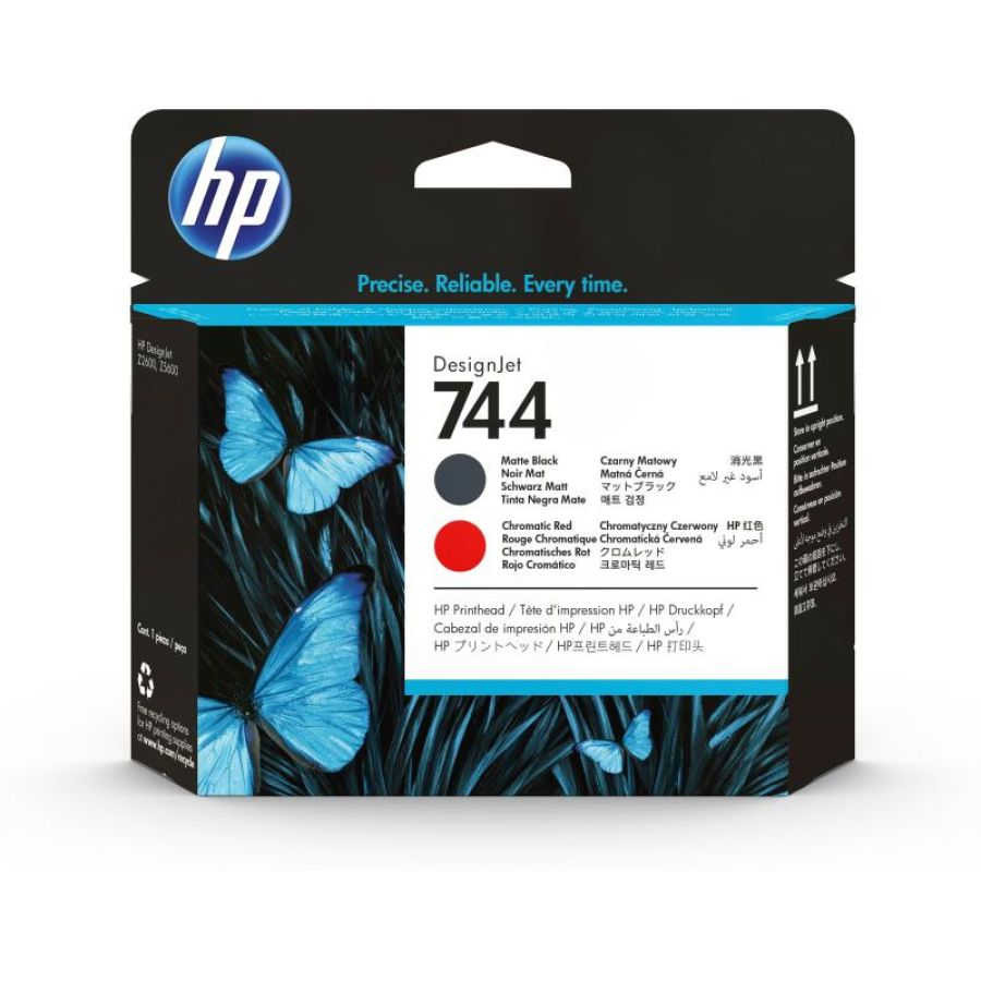 Hp testina di stampa nero opaco/rosso cromatico designjet 744
