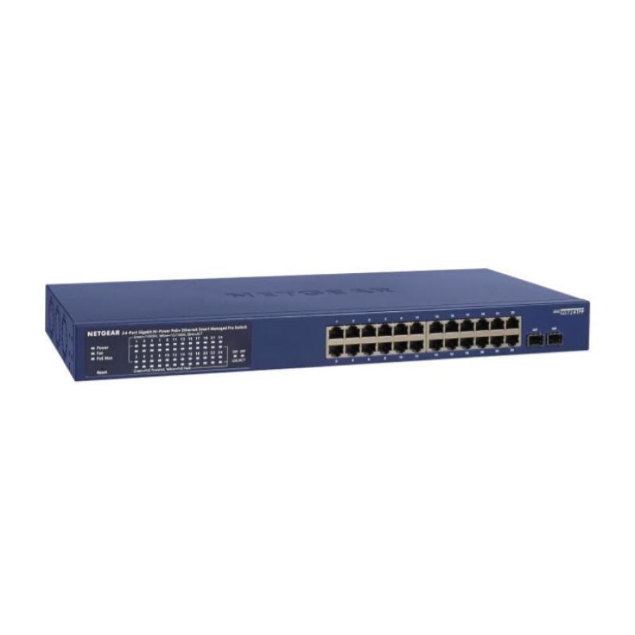 Netgear gs724tp-300eus switch di rete gestito l2/l3/l4 gigabit ethernet (10/100/1000) supporto power over ethernet (poe) blu