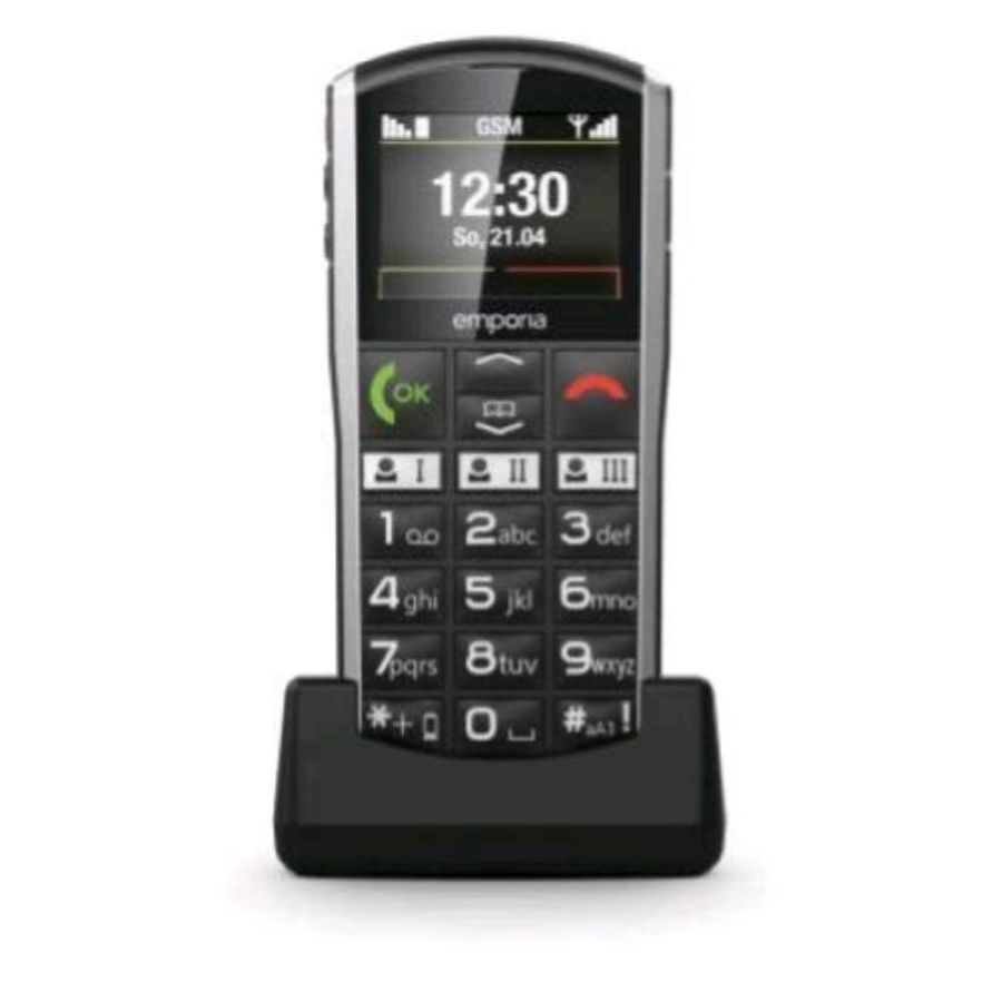 Emporia simplicity v3 senior phone 2 tasti grandi 2g radio fm bluetooth nero argento