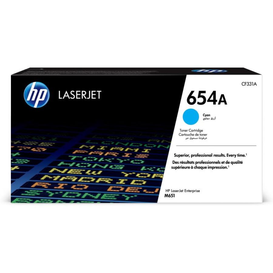 Hp cartuccia toner originale ciano laserjet 654a