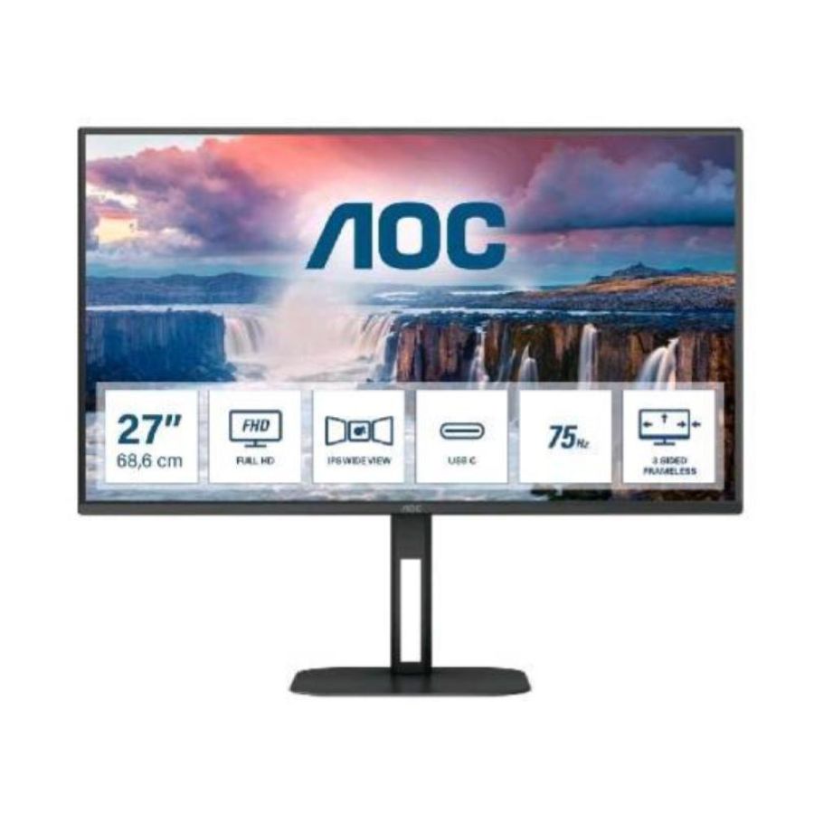 Aoc monitor 27 led ips 16:9 fhd 1ms 300 cdm, usb-c, hdmi, multimediale