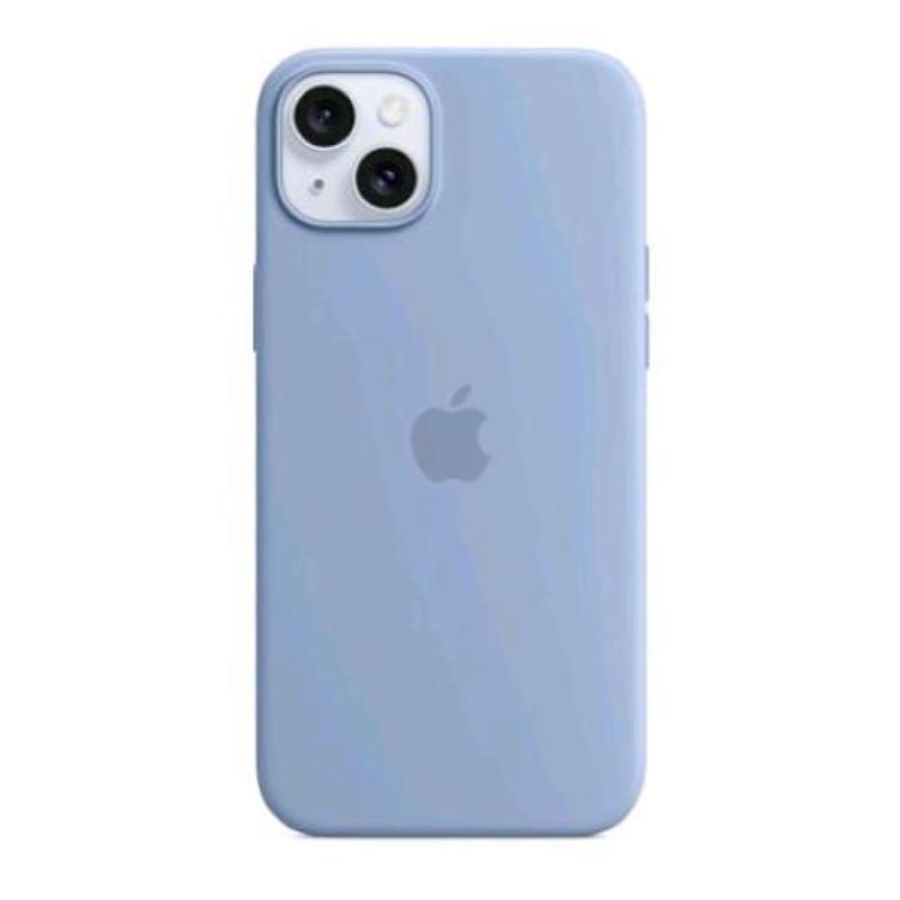 Apple iphone 15 plus custodia magsafe in silicone winter blu