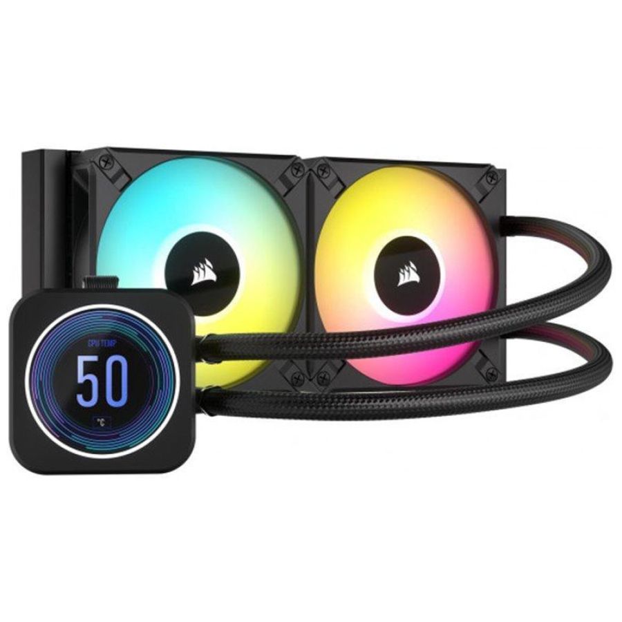 Corsair icue h100i elite lcd xt display cpu liquid cooler intel 1700/115x/1200/2066 amd am5/am4/strx4/str4 corsair renewed