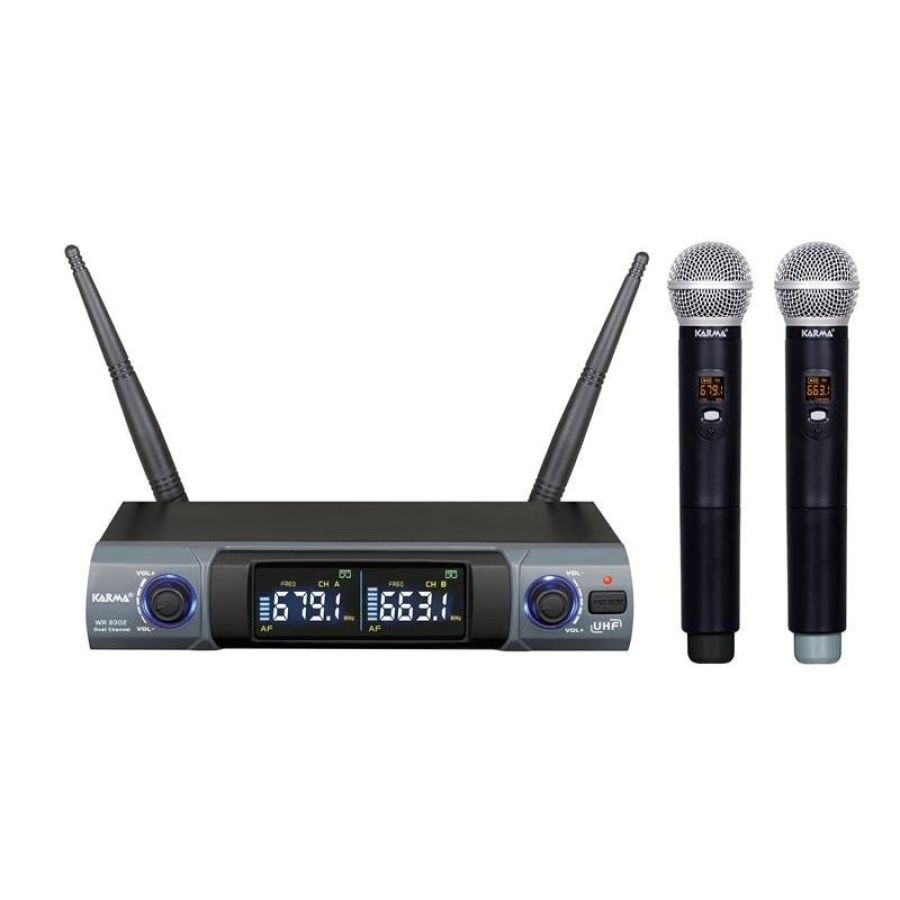 Radiomicrofono doppio palmare uhf (set 8302)