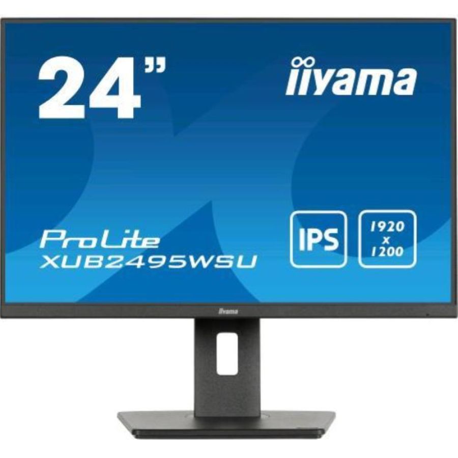 Iiyama prolite xub2495wsu-b7 24 led ips 4k ultra hd 1920 x 1200 300 cd/mq 1000:1 4ms altoparlanti hub usb hdmi displayport usb-c nero
