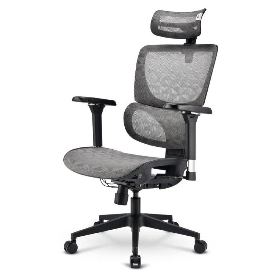 Sharkoon sedia office fabric seat base 4d armrest 5 heights adjustable max weight capacity 150kg