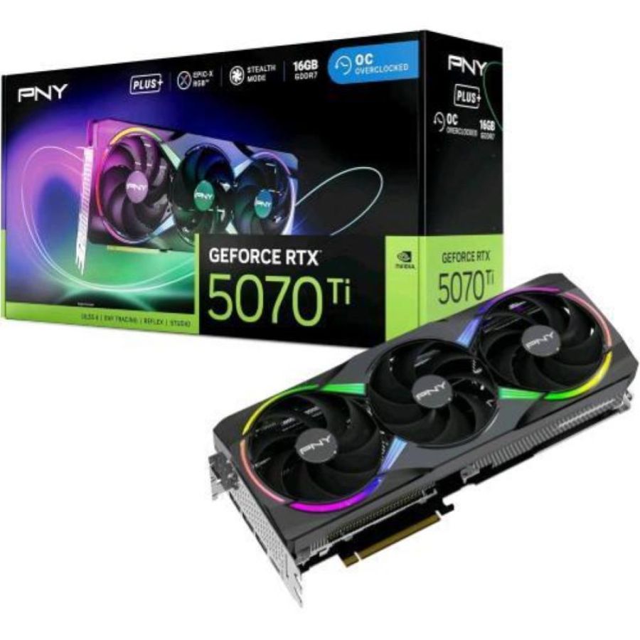 Pny geforce rtx 5070 ti epic-x rgb nvidia 16 gb gddr7 dlss 4 triple fan