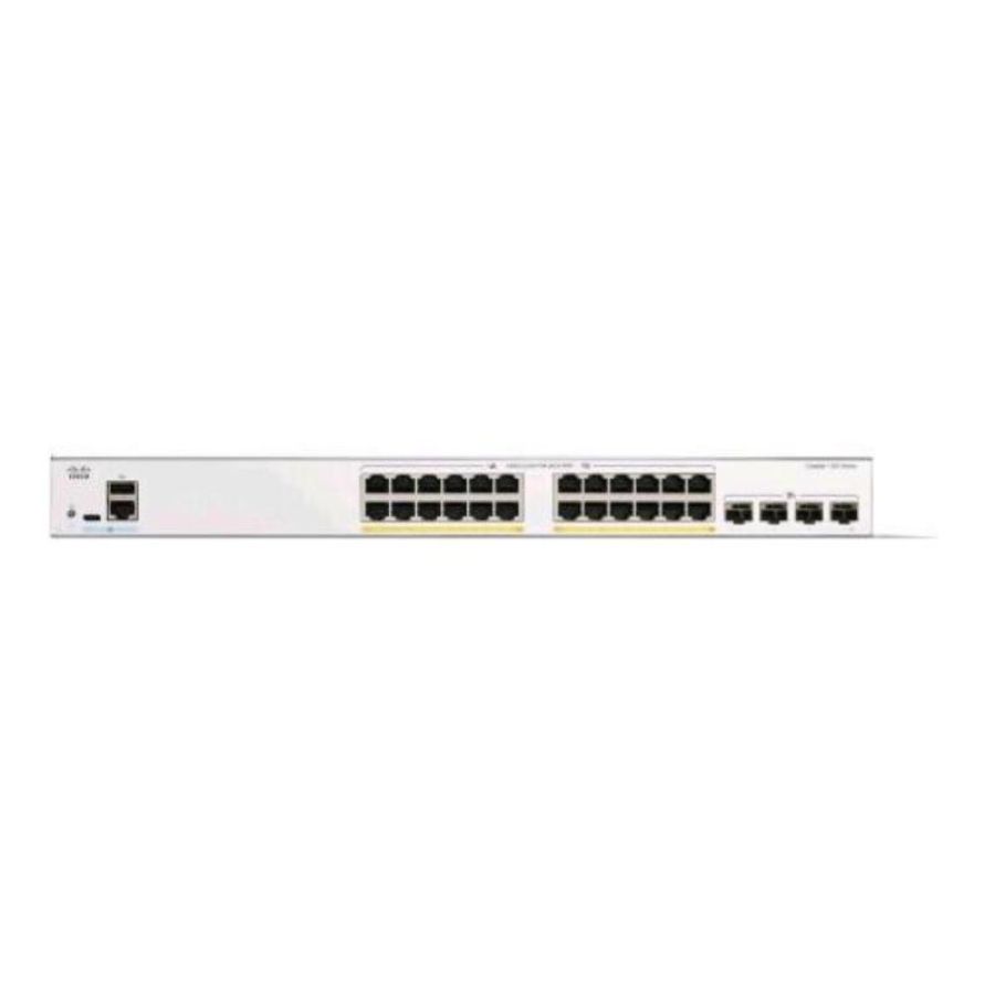 Cisco catalyst 1300-24p-4x switch gestito l3 24 x 10/100/1000 (poe+) + 4 x 10 gigabit sfp+ poe+ (195 w) montabile su rack