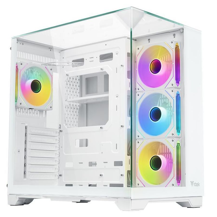 Case gaming dark cave pano - no alimentatore - argb fan - bianco (itgcadcpaw)