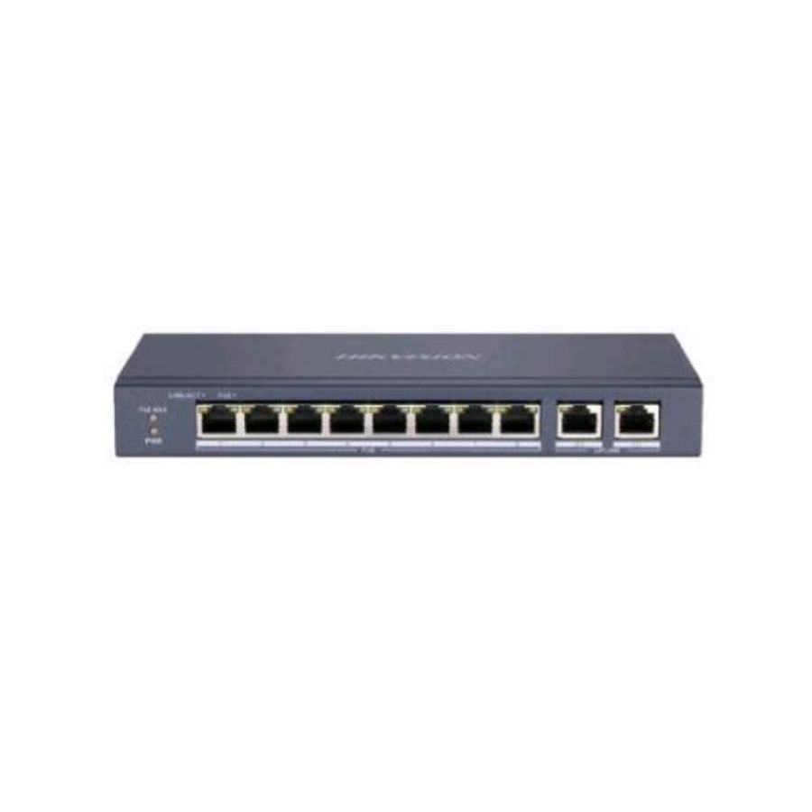 Hikvision ds-3e0310p-e/m switch di rete non gestito l2 8 porte lan rj-45 10/100 mbps + 2 porte lan poe rj45 black