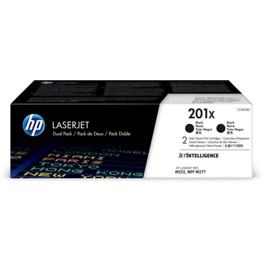 Hp confezione da 2 cartucce toner nero originale ad alta capacità laserjet 201x