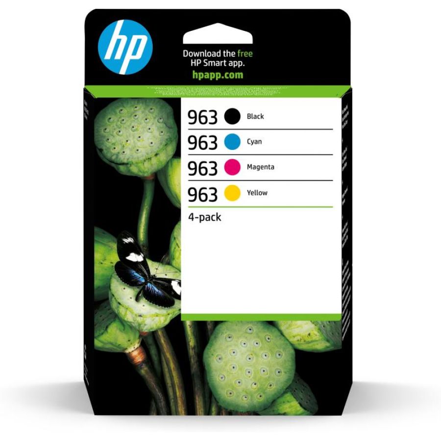 Hp confezione da 4 cartucce di inchiostro nero, ciano, magenta, giallo originali 963
