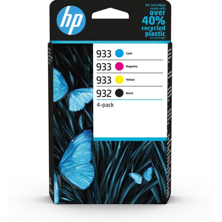 Hp confezione da 4 inchiostri originali 932/933 nero, ciano, magenta, giallo