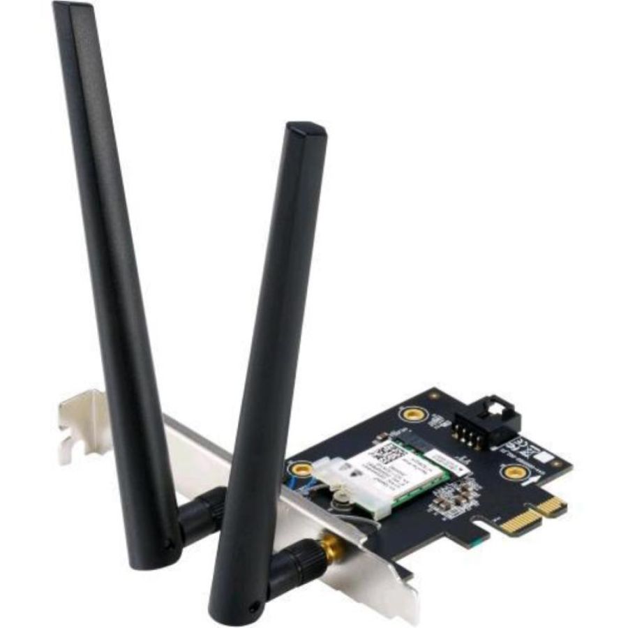Asus pce-be6500 adattatore di rete wireless wi-fi 7 tri band bluetooth 5.4 pcie 2 antenne regolabili
