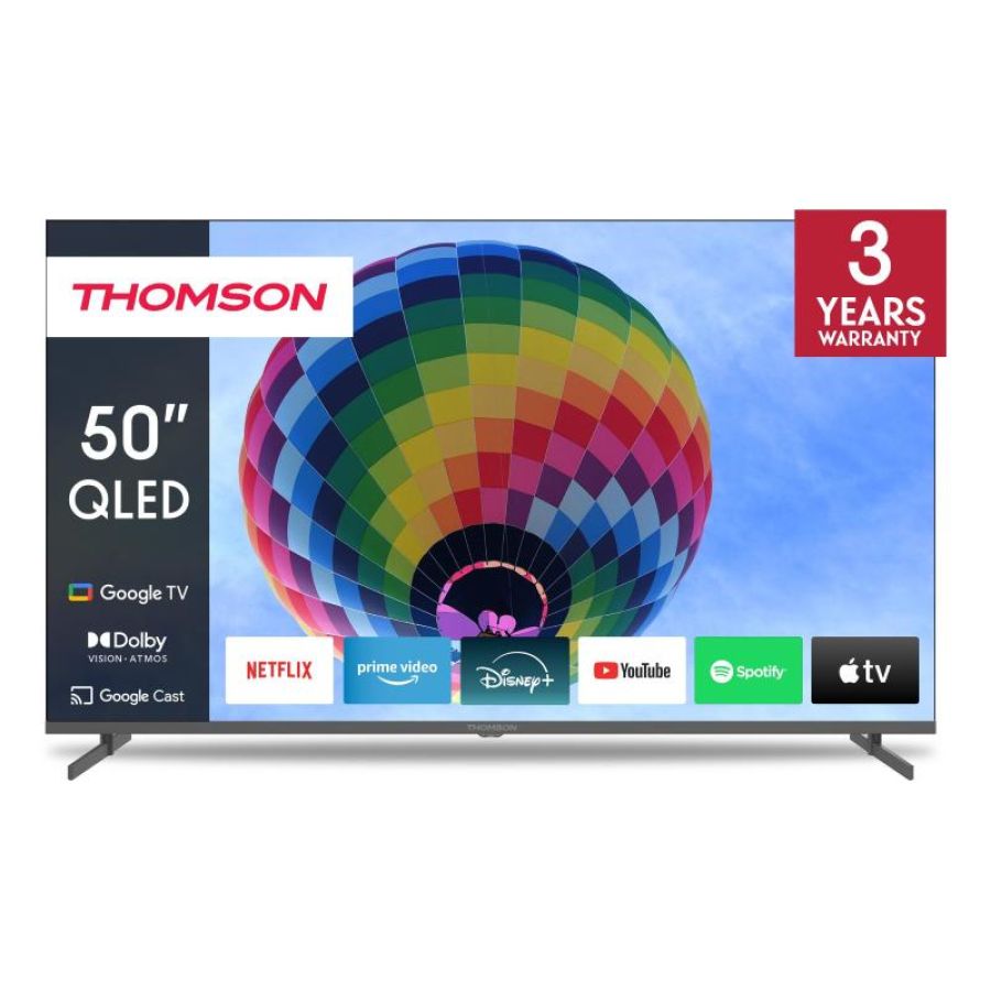 Thomson smart tv qled 50`` 126cm google tv android 11 modello 50qg4s14 4k hdr