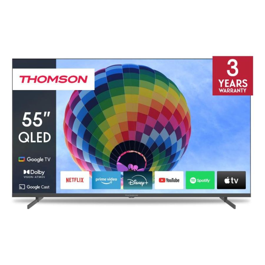 Thomson tv qled 55 pollici google tv hdr classe a+ smart tv 4k ultra hd