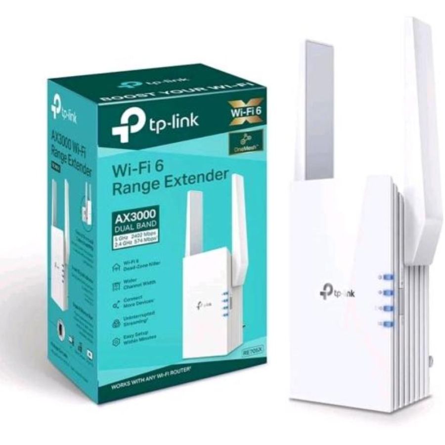 Tp-link re705x range extender ax3000 wi-fi 6 dual band 2.4/5ghz mesh bianco