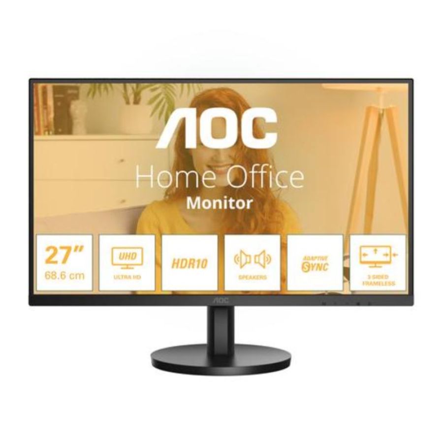 Aoc monitor 27 led ips 16:9 4k uhd 4ms 350 cdm, dp/hdmi, multimediale