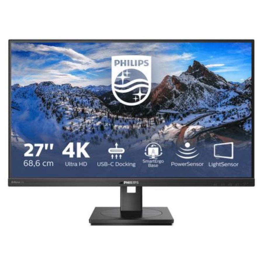 Philips monitor 27 led ips 16:9 4k uhd 350 cdm, usb-c 90 w, hub rj45, pivot, dp/hdmi, multimediale