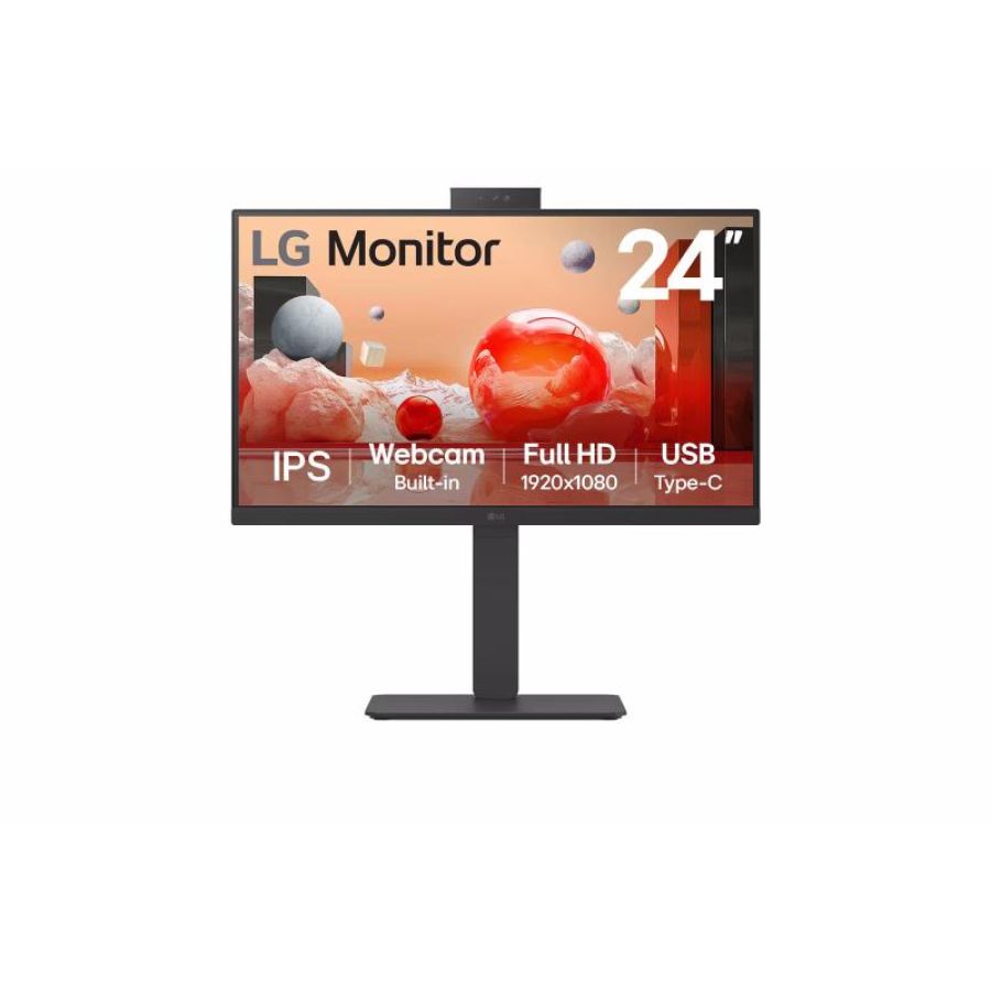 Lg monitor 23,8 led ips 100hz 16:9 fhd 5ms 250 cdm, webcam, pivot, usb-c dock, dp/hdmi, multimediale