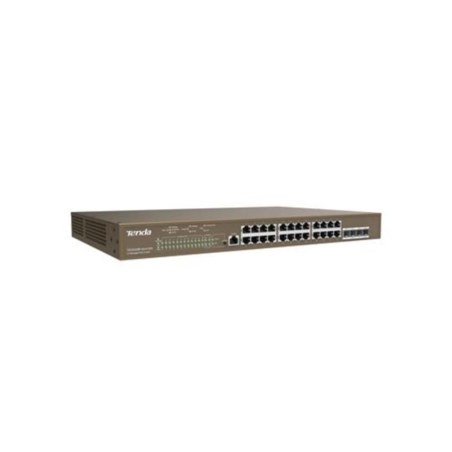 Tenda switch l3 managed poe switch 24 porte 10/100/1000 base-t ethernet - 4 porte 1000 base-x sfp -1