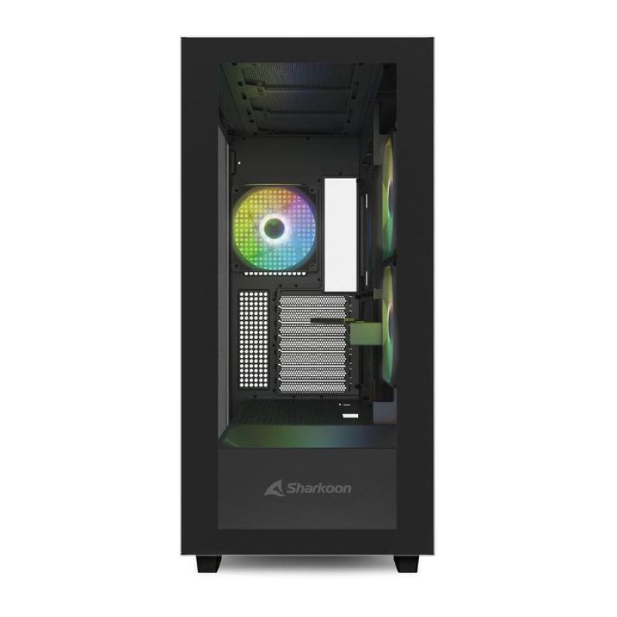 Sharkoon case rebel c60 rgb black atx 2x u3, 1x type-c,trrs, 2x tempered glass, 4x 120 argb pwm, arg