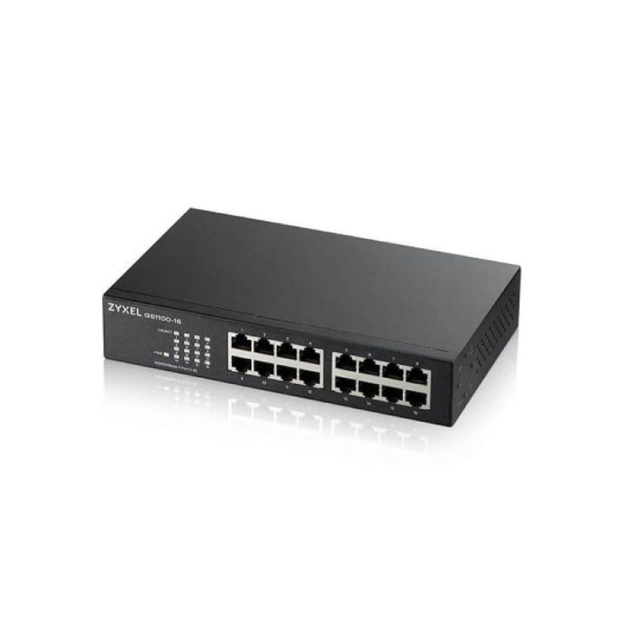 Zyxel switch unmanaged 16 porte gigabit, design senza ventole, desktop/rack