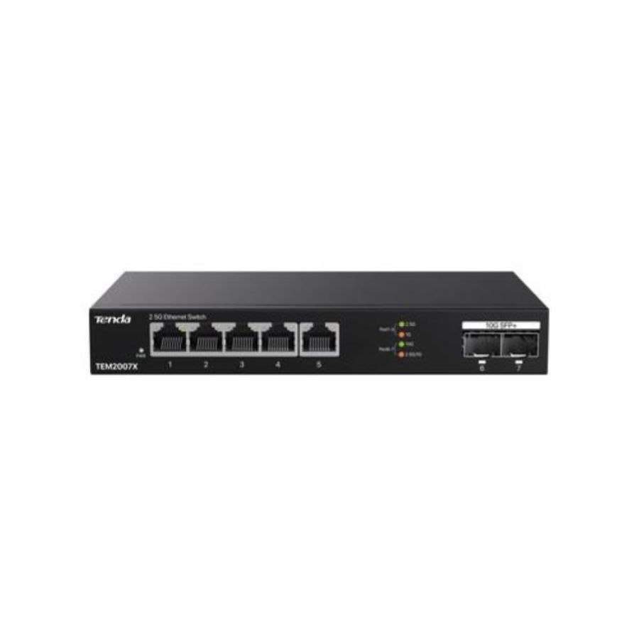 Tenda switch unmanaged desktop, 5*2.5ge + 2*10g sfp