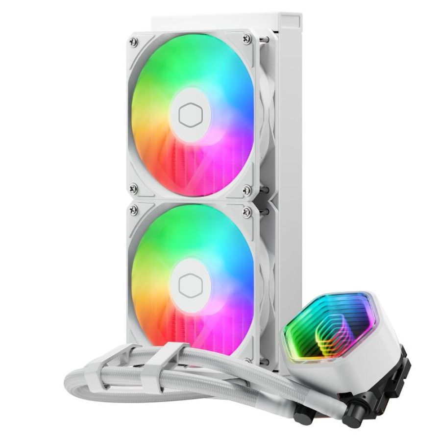 Cooler master dissipatore a liquido masterliquid 240 core ii skt universale 2x120mm argb fans bianco