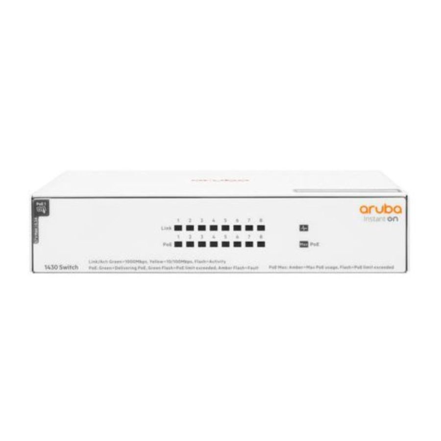 Hpe switch aruba istant on r8r46a 1430 unmanaged 8 porte poe