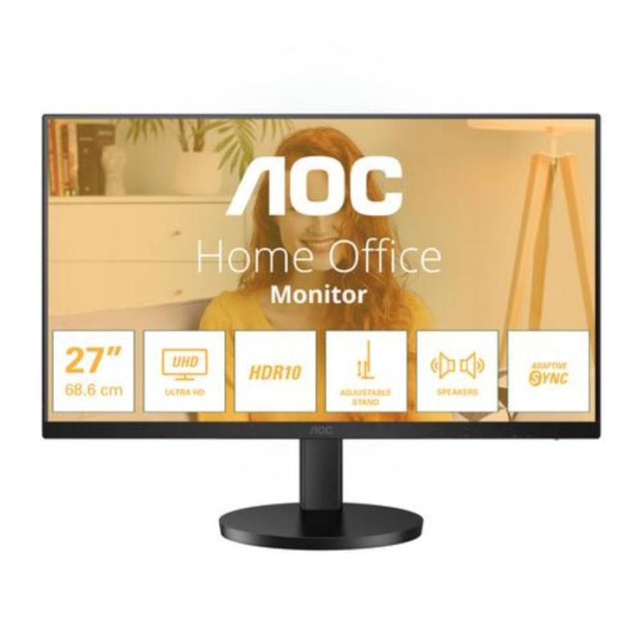 Aoc monitor 27 4k ultra hd ips 16:9 4ms 350 cdm, dp/2hdmi