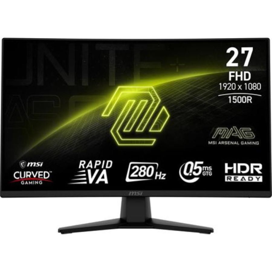 Msi monitor gaming curvo 27 led va fhd 16:9, 1ms 280hz, dp/hdmi