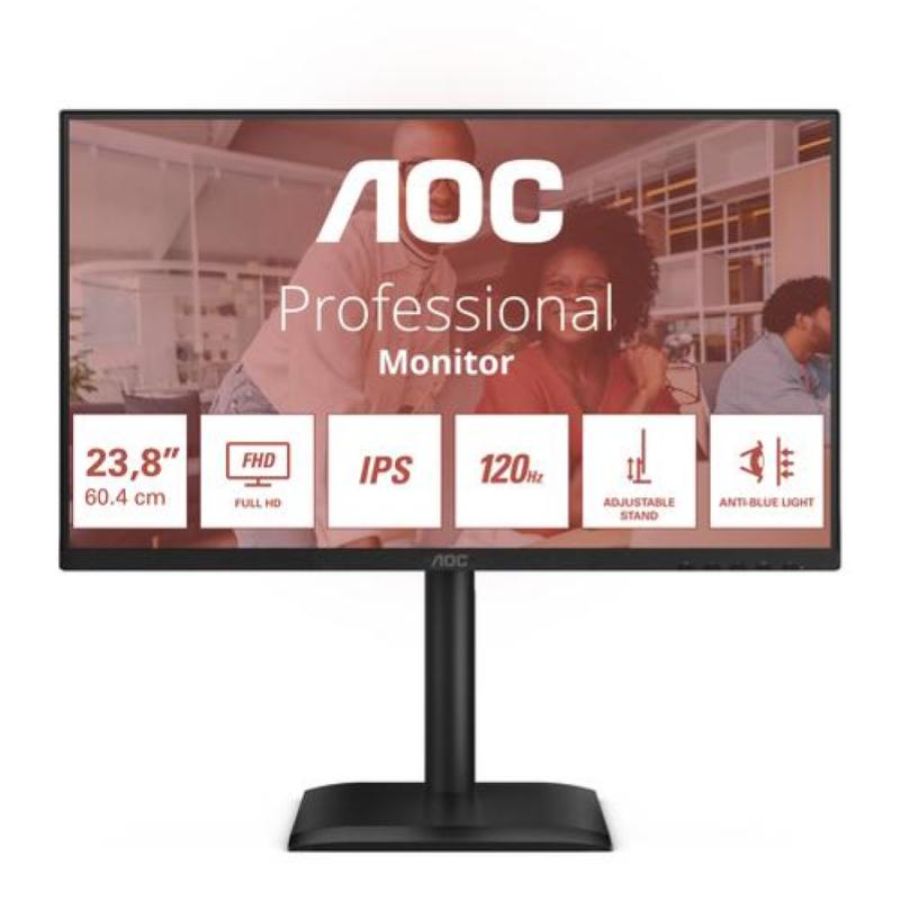 Aoc monitor 23,8 led ips fhd 16:9 4ms 300 cdm 120hz, pivot, vga/dp/hdmi, multimediale