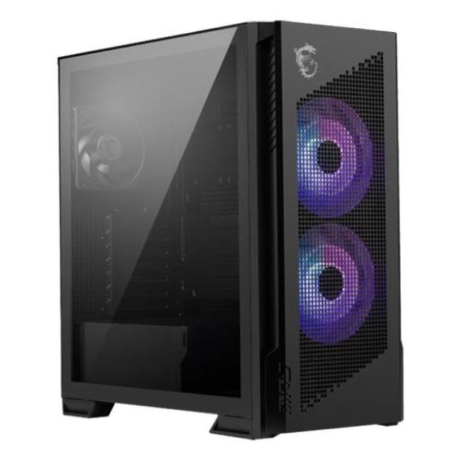 Msi case mid tower, 2 usb, 1 type-c, 2x160mm argb fan, 1x120mm no-argb fan, argb+pwm control board,