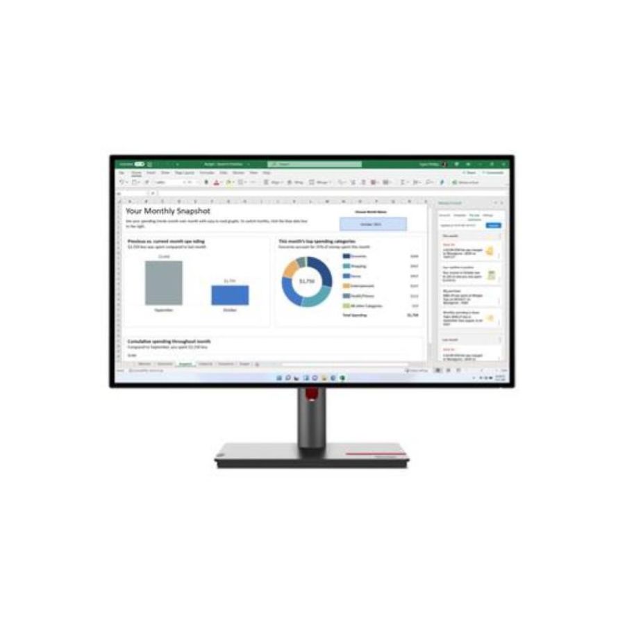 Lenovo monitor 27 led ips 16:9 qhd 4ms 350 cdm, pivot, usb-c, dp/hdmi, multimediale, p27h-30