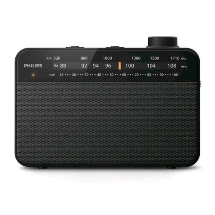 Philips tar2509 radio am/fm analogica desing classico a batterie o corrente nero