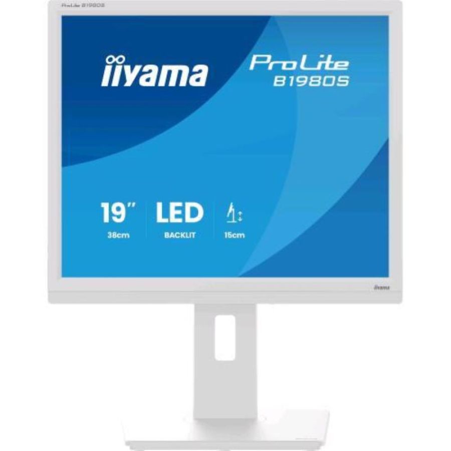 Iiyama prolite b1980s-w1 16 svga led 5:4 1280 x 1024 pixel 75 hz 3ms 250 cd/mq 1000:1 bianco