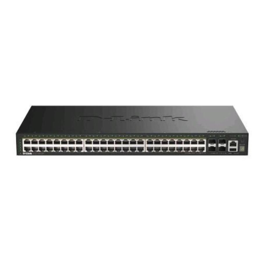 D-link dgs-1530-52p switch gestito - 48 x 10/100/1000 (1 poe+) poe+ (370 w) + 4 x 10 gigabit sfp+ montabile su rack