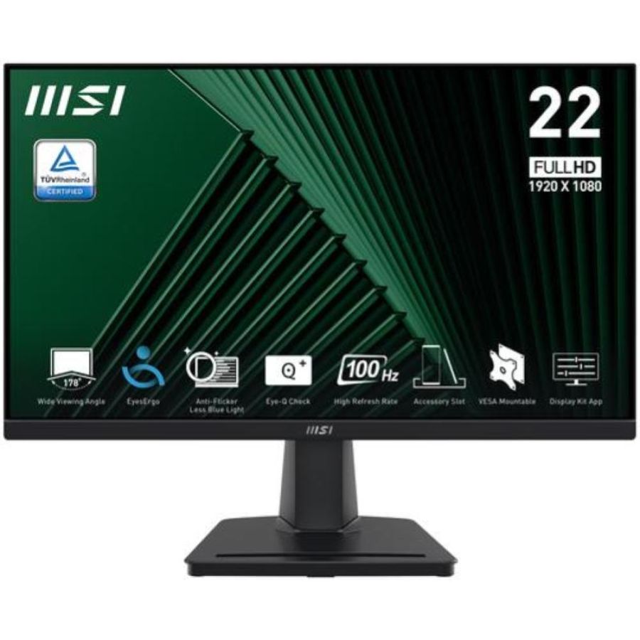 Msi monitor 21,5 led va 16.9 fhd, 100hz
