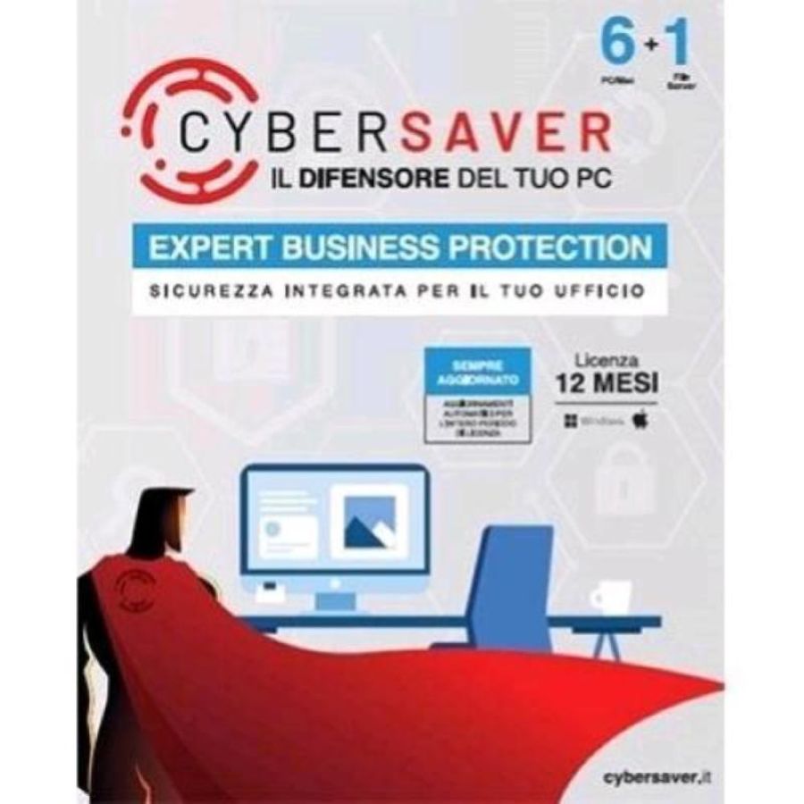 Cybersaver expert business protection small office 1 server + 6 client licenza 12 mesi box