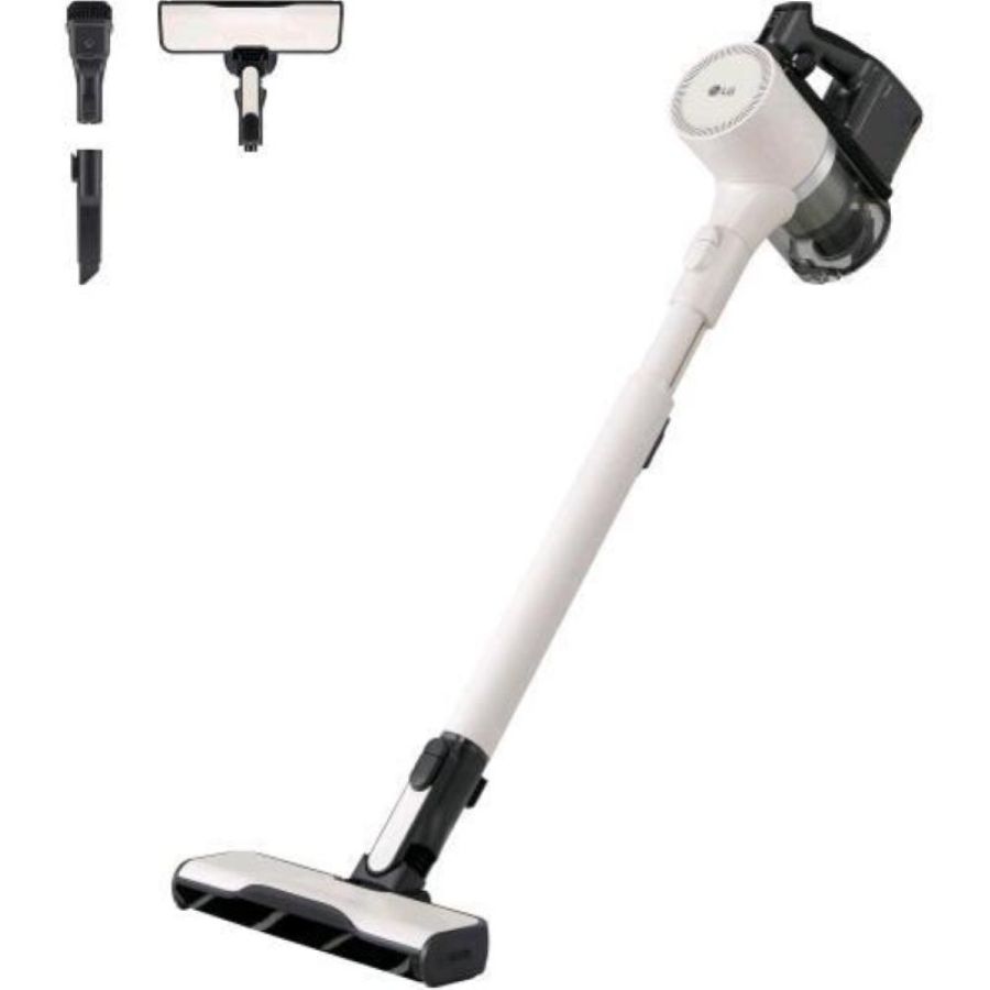 Lg cordzero a9k lite1c aspirapolvere senza fili sistema kompressor 220w autonomia 60 min maxi spazzola parquet con led rivela polvere wi-fi 2 accessori filtro 5 strati calming beige