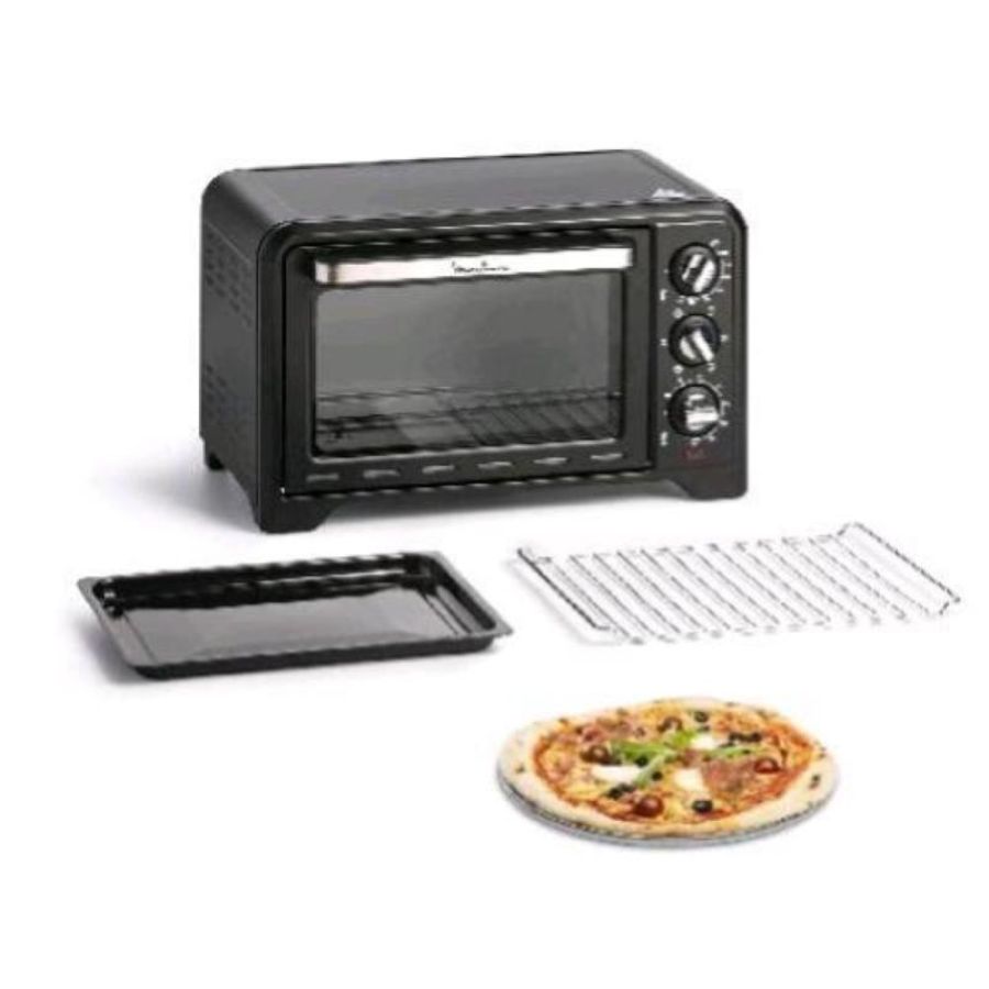 Moulinex ox4448 optimo fornetto elettrico ventilato 1380w 19 lt 6 modalita di cottura con timer e 2 accessori nero