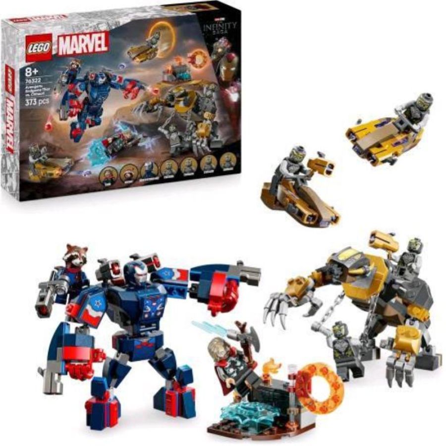 Lego marvel avengers endgame thor vs chitauri figura di gorilla con 7 minifigure