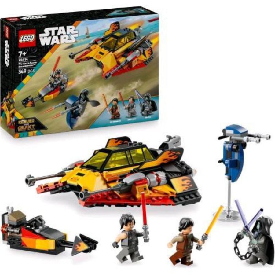 Lego star wars snowspeeder force burner astronave giocattolo da costruire con moto speeder 3 minifigure e spade laser