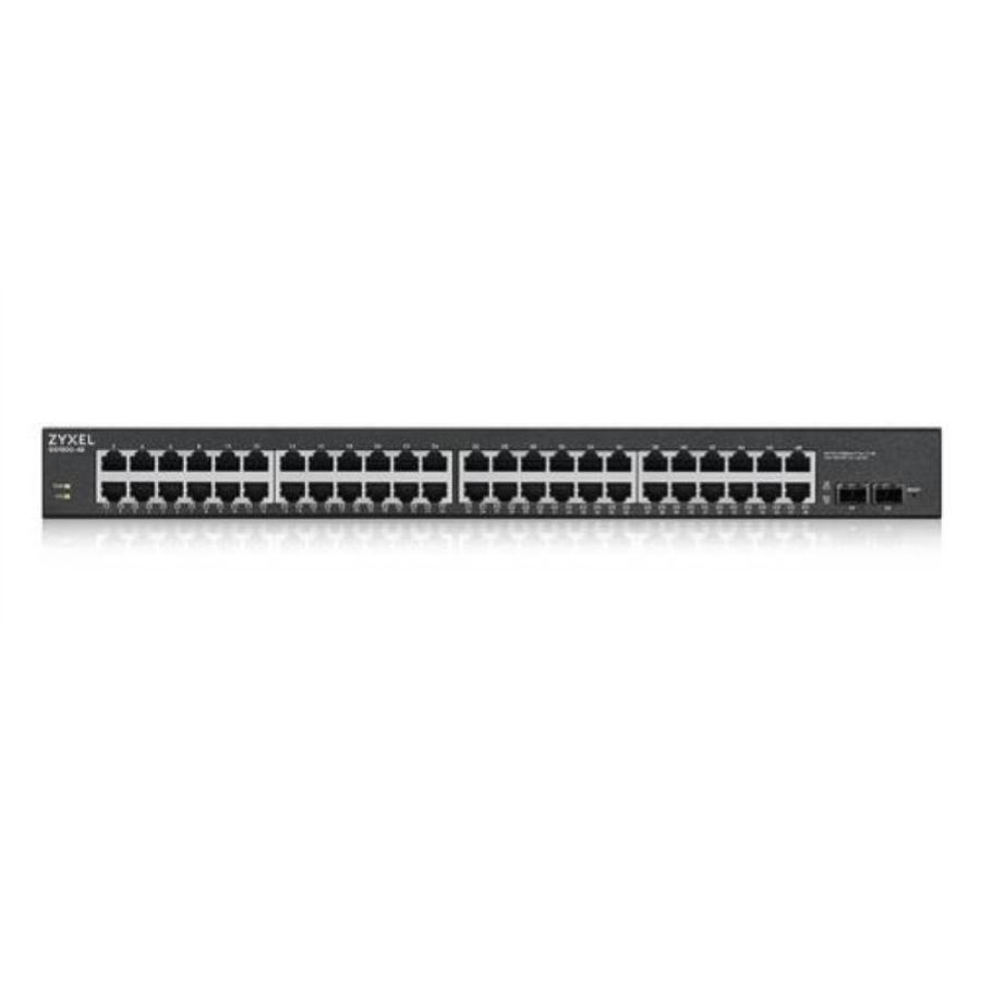 Zyxel switch web managed 48x gb (24x poe erog.fino 170w), 2x sfp gb, rack