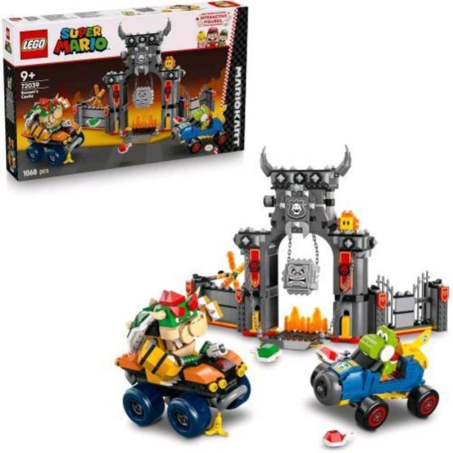 Lego super mario kart castello di bowser set interattivo con 2 macchine e 4 figure