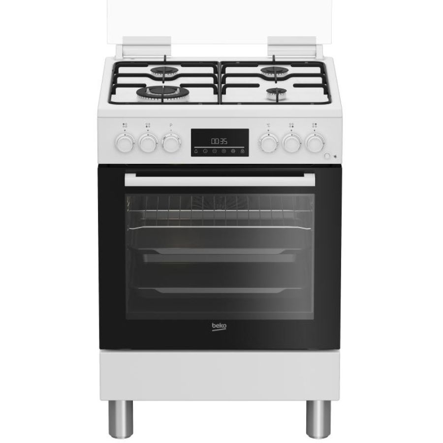 Beko cucina a gas 4 bruci.fornoelet.vent.66lt 60x60 bianco fbe62310gw