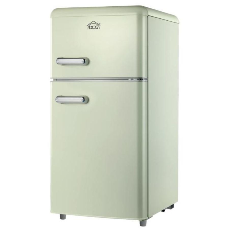 Dcg frigo doppia porta linea retro` 100lt e crema mf100ccdp